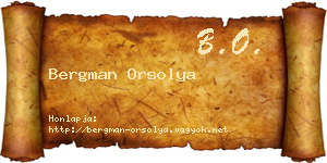 Bergman Orsolya névjegykártya